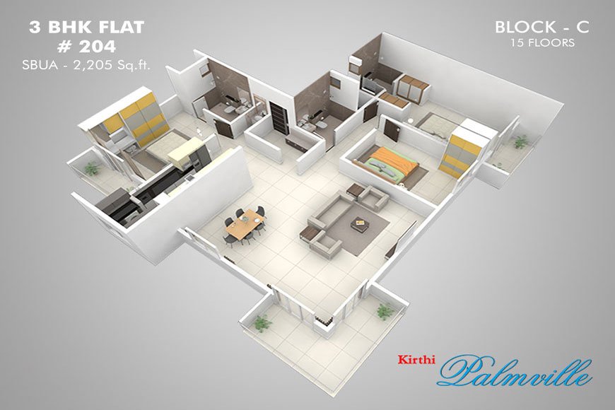 Kirthi Palmville Isometric View